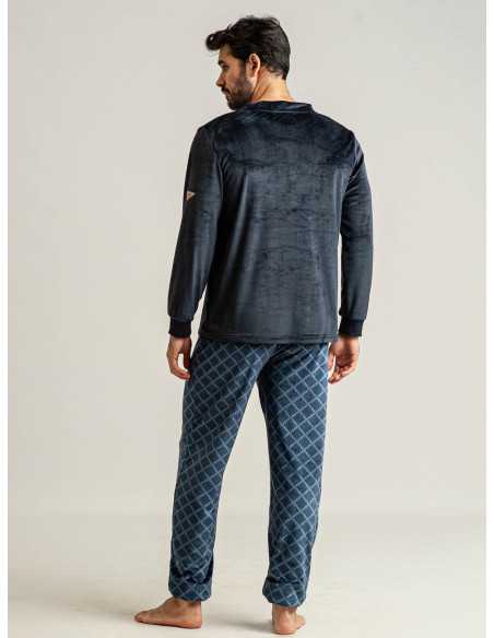 Pijama Privata Terciopelo Adam | Pijama Hombre Invierno| Revitex