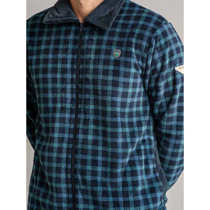 Roupão masculino Coralina Geo| Robe de inverno masculino | Revitex