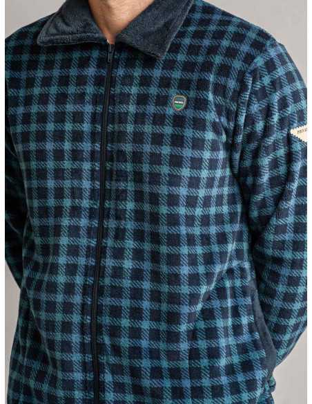 Roupão masculino Coralina Geo| Robe de inverno masculino | Revitex