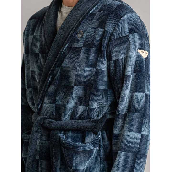 Roupão masculino Coralina Geo| Robe de inverno masculino | Revitex