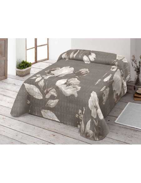 Manta de veludo Saida Marrom | Cobertor de cama estampado | Revitex