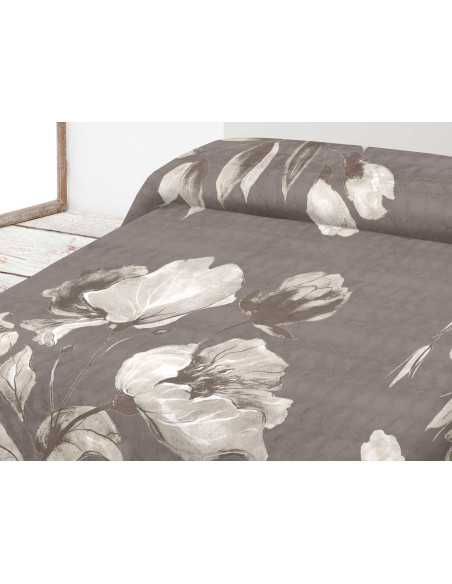 Manta de veludo Saida Marrom | Cobertor de cama estampado | Revitex