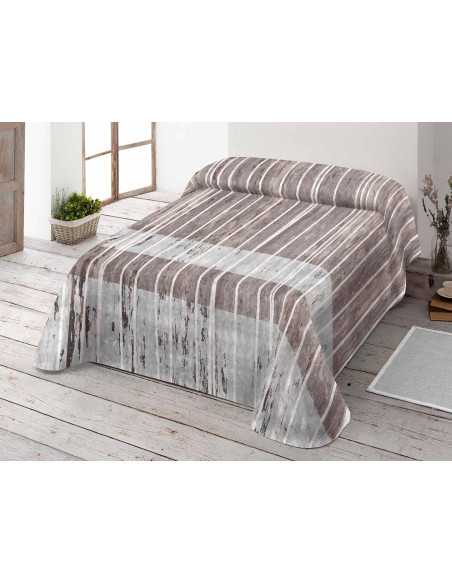 Manta de veludo Selina Marrom | Cobertor de cama estampado | Revitex