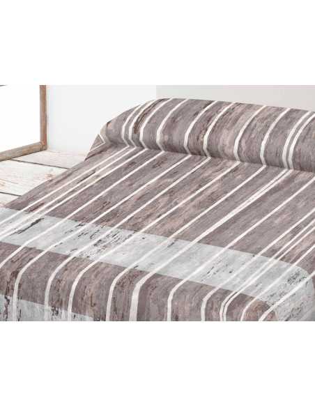 Manta Terciopelo Selina Marron | Manta estampada cama | Revitex