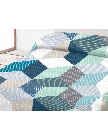 Manta de veludo Serva Azul | Cobertor de cama estampado | Revitex