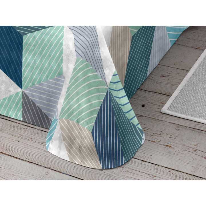 Manta Terciopelo Serva Azul | Manta estampada cama | Revitex