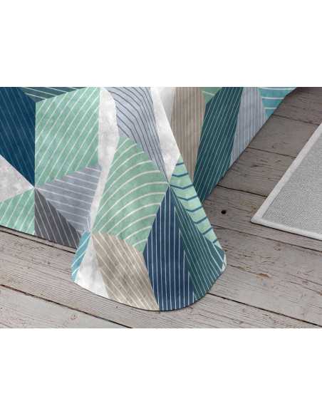 Manta Terciopelo Serva Azul | Manta estampada cama | Revitex