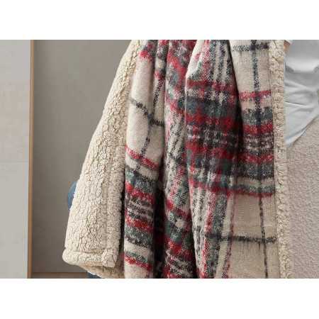 Manta plaid xadrez e borrego Lenhador. Mantas para quarto ou sala. 2