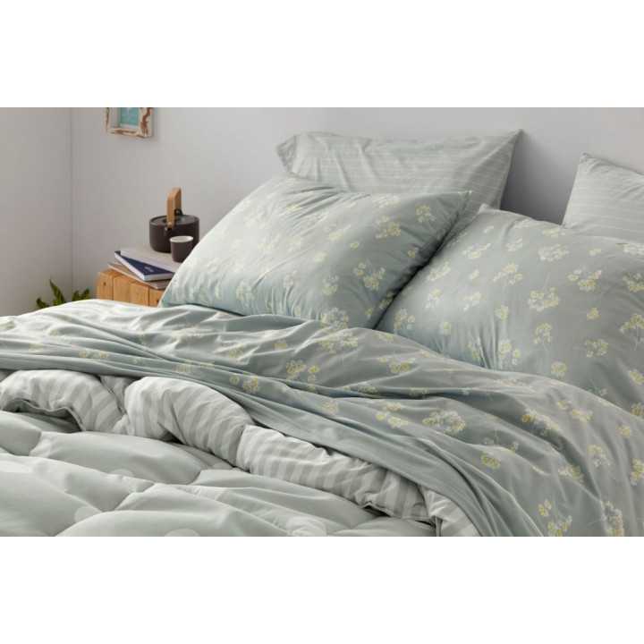 Sábanas Nacarina Mimosa Verde | Sábanas Invierno Burrito Blanco