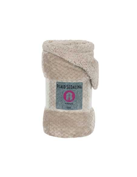 Manta Piel y Borreguito Diamante Beige | Plaid para sofá | Revitex