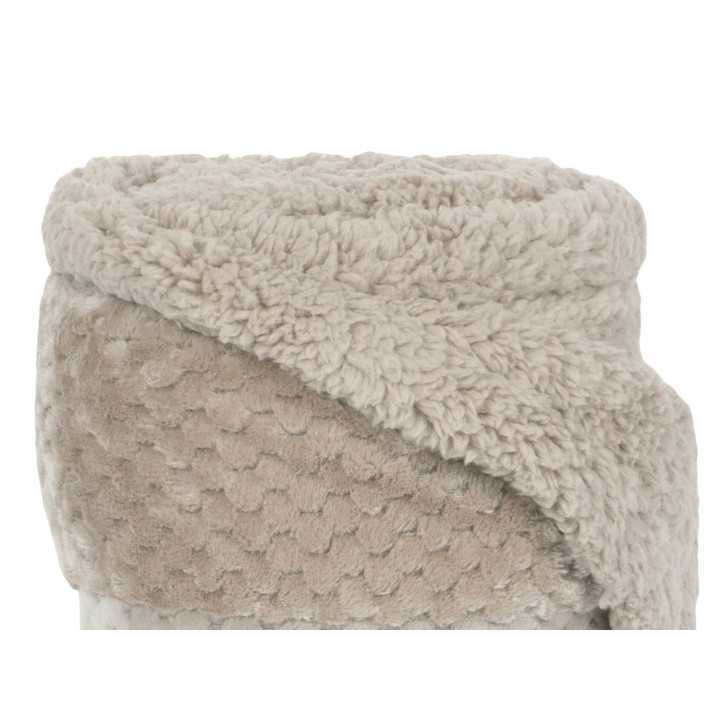 Manta Piel y Borreguito Diamante Beige | Plaid para sofá | Revitex