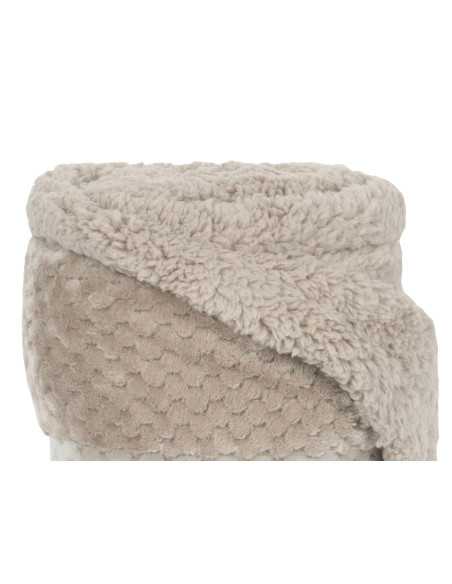 Manta Piel y Borreguito Diamante Beige | Plaid para sofá | Revitex