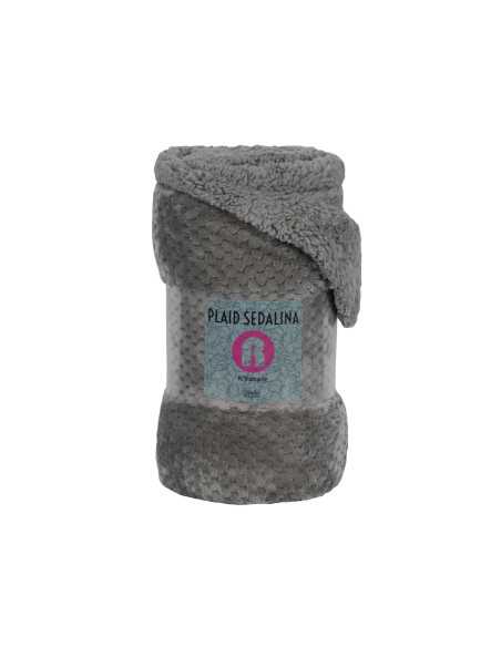 Manta Piel y Borreguito Diamante Gris | Plaid para sofá | Revitex