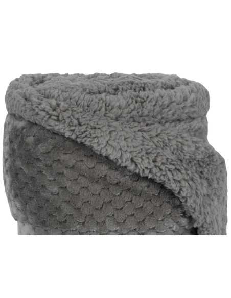 Manta de pele e shearling Diamante Cinza | Manta para sofá | Revitex