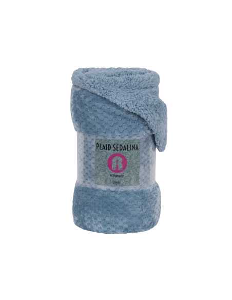 Manta Piel y Borreguito Diamante Azul | Plaid para sofá | Revitex