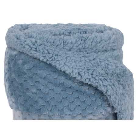 Manta Piel y Borreguito Diamante Azul | Plaid para sofá | Revitex 2