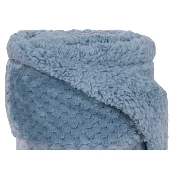 Manta Piel y Borreguito Diamante Azul | Plaid para sofá | Revitex