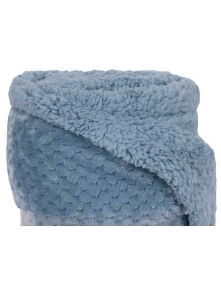 Manta Piel y Borreguito Diamante Azul | Plaid para sofá | Revitex