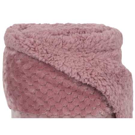 Manta Piel y Borreguito Diamante Rosa | Plaid para sofá | Revitex 2