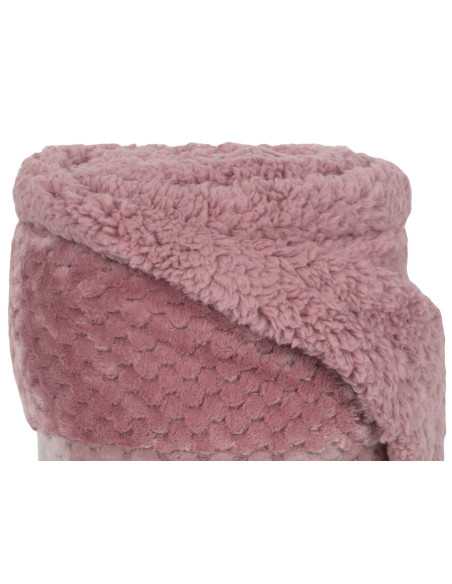 Manta Piel y Borreguito Diamante Rosa | Plaid para sofá | Revitex
