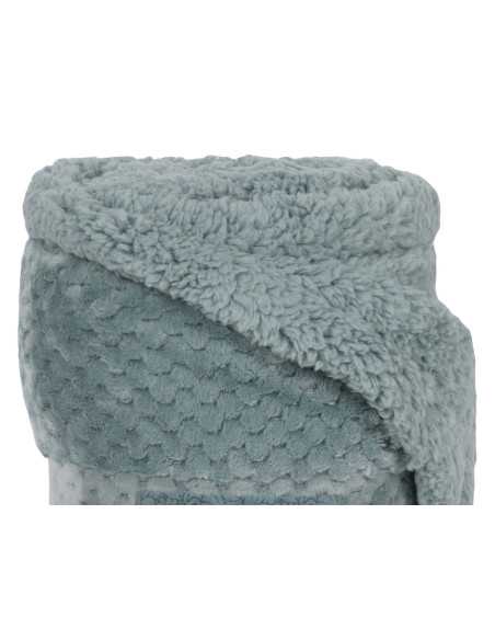 Manta Piel y Borreguito Diamante Verde | Plaid para sofá | Revitex