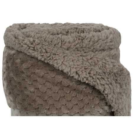 Manta Piel y Borreguito Diamante Topo| Plaid para sofá | Revitex 2