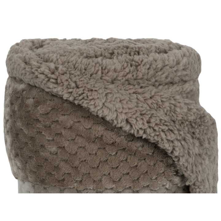 Manta Piel y Borreguito Diamante Topo| Plaid para sofá | Revitex