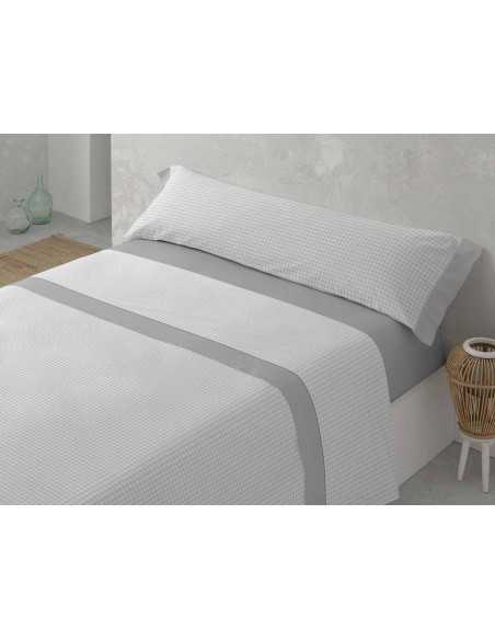 Lençóis de flanela MB Milena Cinza | Lençóis de inverno 100% algodão