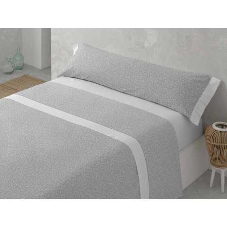 Lençóis de flanela MB Triana Cinza | Lençóis de inverno 100% algodão