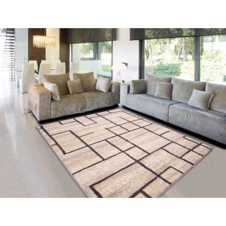 Alfombra pelo Camino Beige | Alfombra estampada salón y dormitorio | Revitex