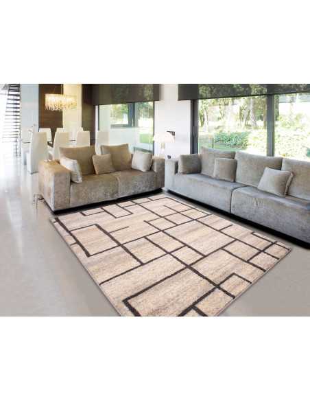 Alfombra pelo Camino Beige | Alfombra estampada salón y dormitorio | Revitex