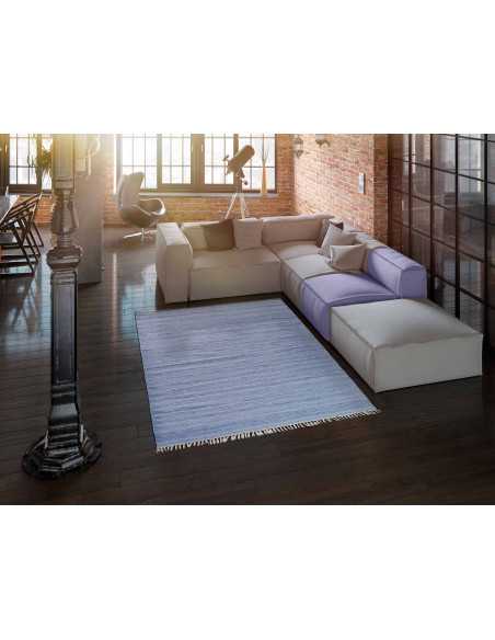 Tapete Eco-Dhurrie Azul | Tapete para sala ou quarto com desconto