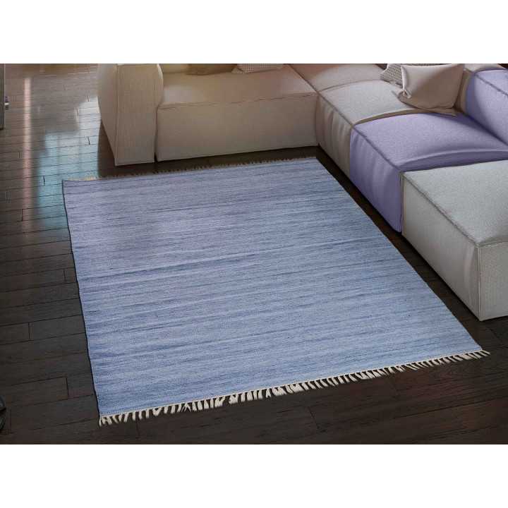 Alfombra Eco-Dhurrie Azul | Alfombra salón o dormitorio