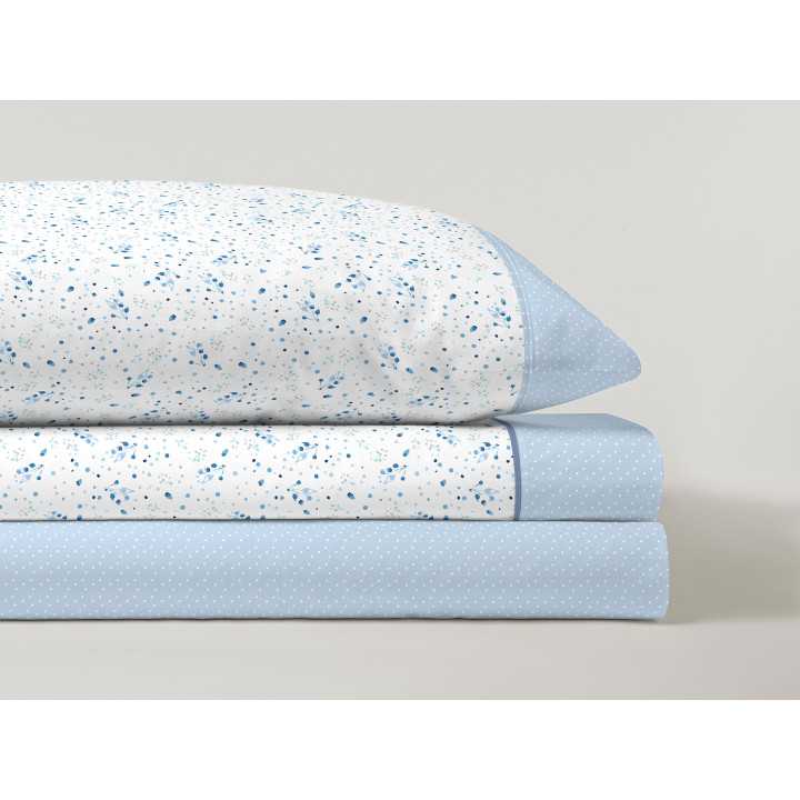 Jogo de lençóis Rufa azul | Lençóis de meia estação e verão | Revitex