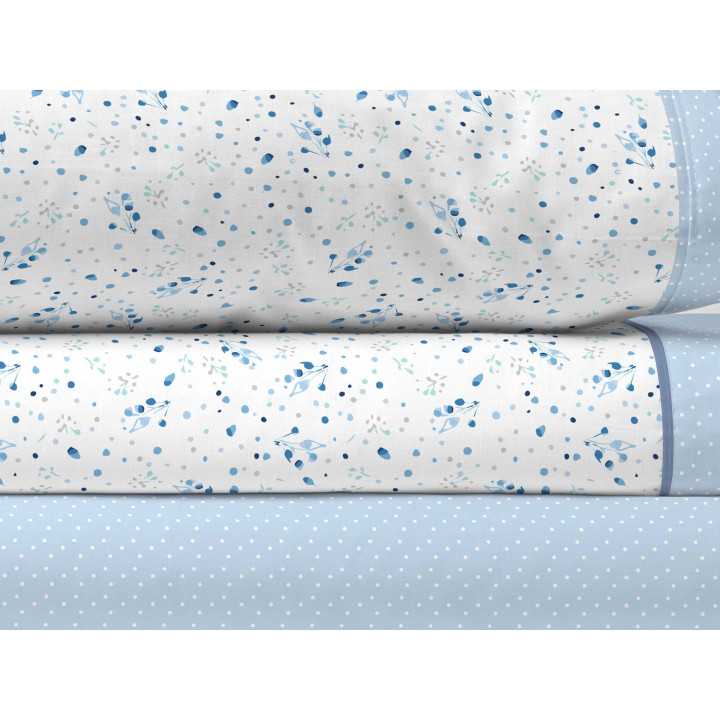 Jogo de lençóis Rufa azul | Lençóis de meia estação e verão | Revitex