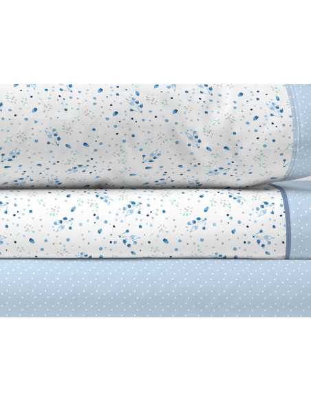 Jogo de lençóis Rufa azul | Lençóis de meia estação e verão | Revitex