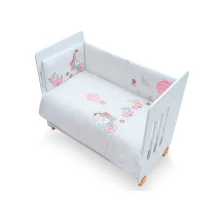 Funda Nórdica con Relleno y Protector Jirafa Rosa | Ropa cuna | Revitex