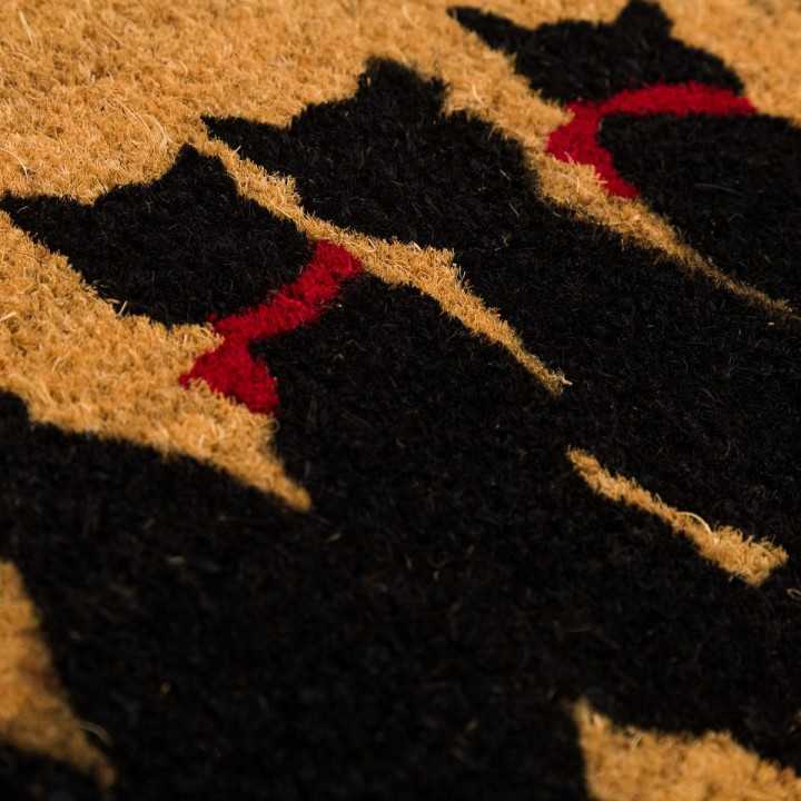 Capacho de coco Cats | Tapete de entrada de borracha para casa