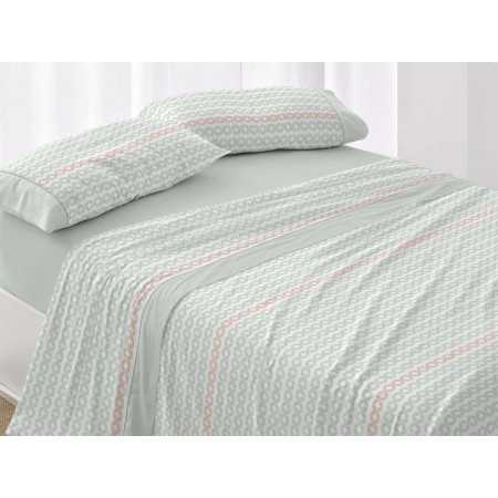 Juego sábanas Odeta verde | Sábanas de Burrito Blanco