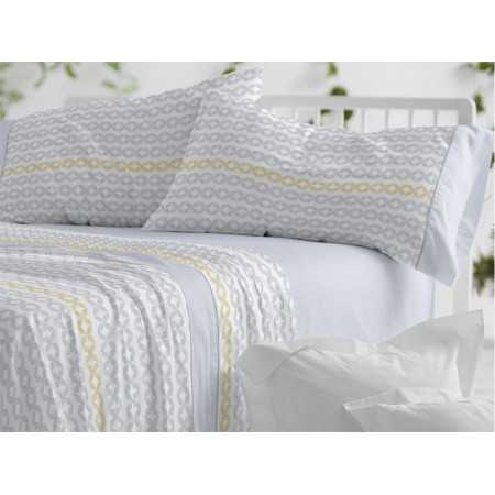 Jogo de lençóis azul Odeta | Folhas de Burrito Branco 2