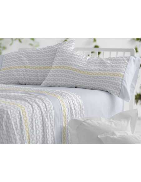 Juego sábanas Odeta azul | Sábanas de Burrito Blanco