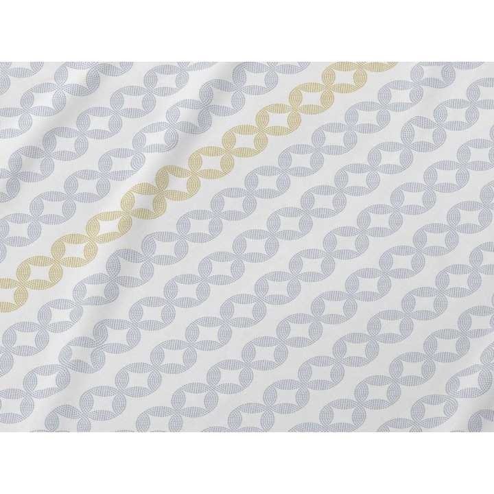 Jogo de lençóis azul Odeta | Folhas de Burrito Branco