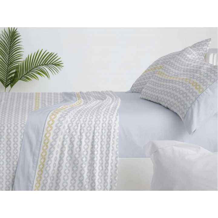 Juego sábanas Odeta azul | Sábanas de Burrito Blanco