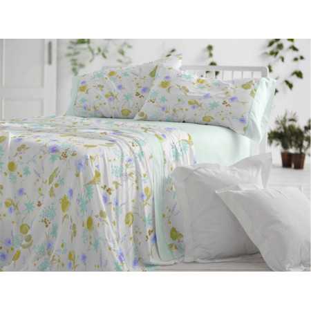 Jogo de lençóis verdes Omara| Folhas de Burrito Branco 2