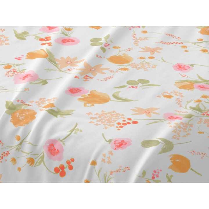 Jogo de lençóis pêssego Omara| Folhas de Burrito Branco