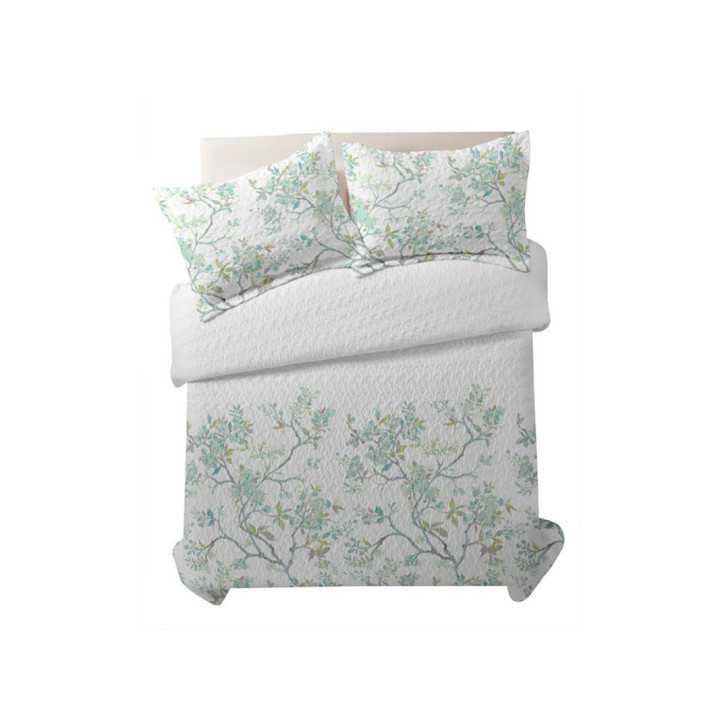 Colcha bouti Comporta verde | colcha leve para meia estação e verão