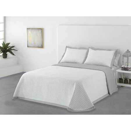 Colcha bouti reversible Palma gris | Colcha primavera verano