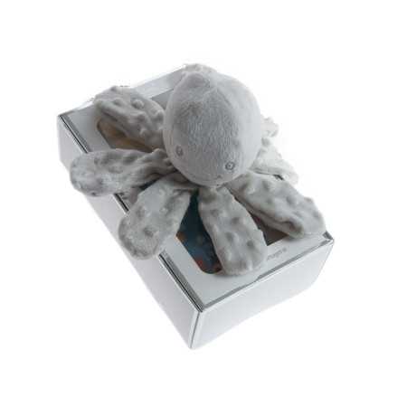 Muñeco sonajero pulpo gris | Peluche suave para bebe | Revitex