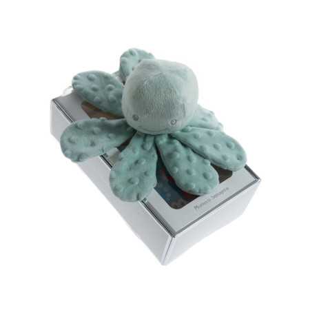 Boneca chocalho polvo verde | Peluche macio para bebés | Revitex