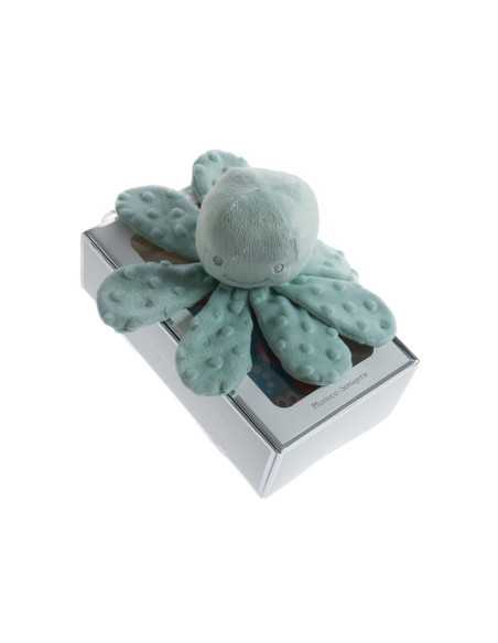 Muñeco sonajero pulpo verde | Peluche suave para bebe | Revitex